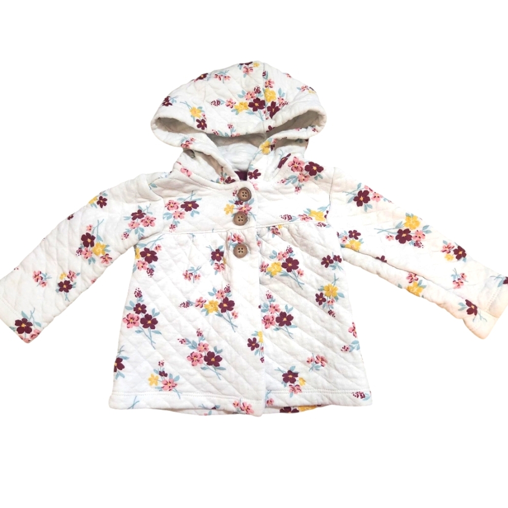 Carter's 12m Floral Quilted Hooded Jacket